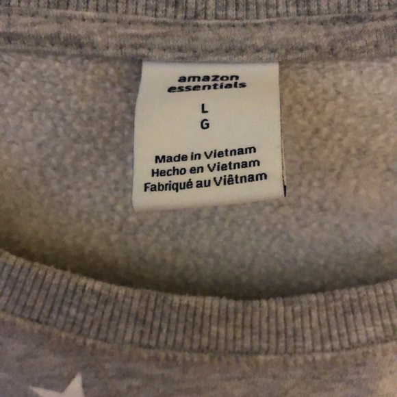 Amazon Essentials Gray Star Pullover Sweatshirt Large - Picture 4 of 6